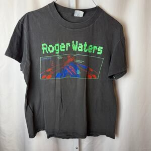 VTG 1987 Roger Waters Radio K.A.O.S. Tour T-Shirt Black Concert Band Tee Grunge